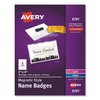 Avery Magnetic Style Name Badge Kit, Horizontal, 4" x 3", White, PK48 08781